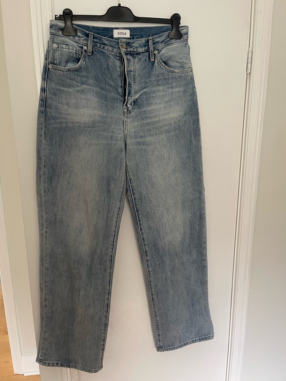 Pistola Light Blue Wide Leg Cropped Jeans - Picture 5 of 7
